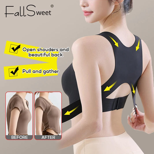 Wireless Posture Correction Bra for Women | Seamless Push-Up Bralette with Cross Back Support, Shapewear Lingerie for Everyday Comfort & Back Pain Relief