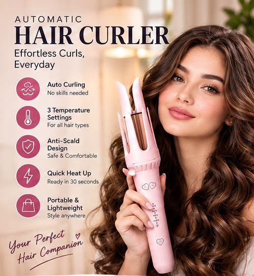 Automatic Hair Curler – Rotating Auto Curling Iron for Effortless Curls & Waves