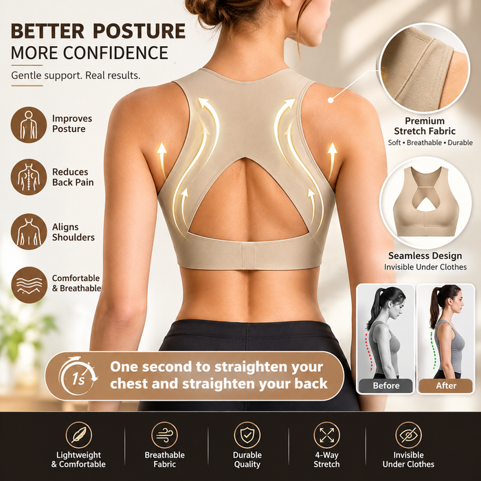 Posture Support Bra – Wireless Seamless Push-Up Bralette