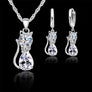 Crystal Cat Pendant Necklace | Elegant Silver-Tone Cat Jewelry Gift for Women & Girls