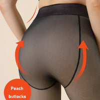 Fleece Lined Thermal Tights | Translucent Warm Winter Pantyhose, High Waist Leggings for Women