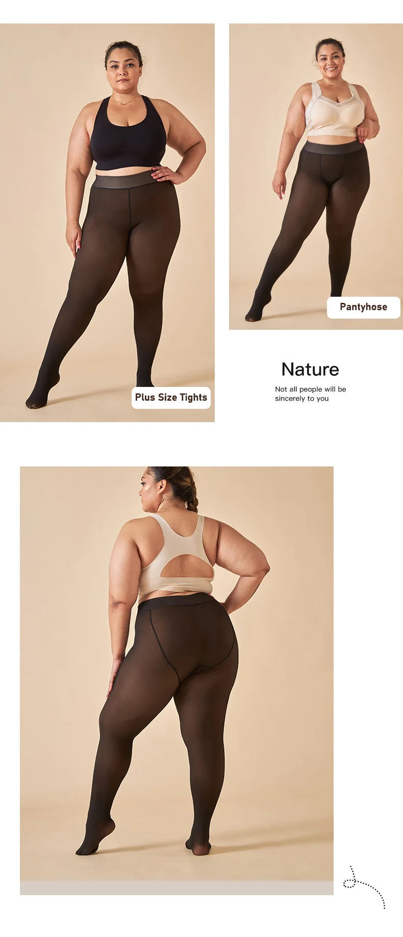 Fleece Lined Thermal Tights | Translucent Warm Winter Pantyhose, High Waist Leggings for Women
