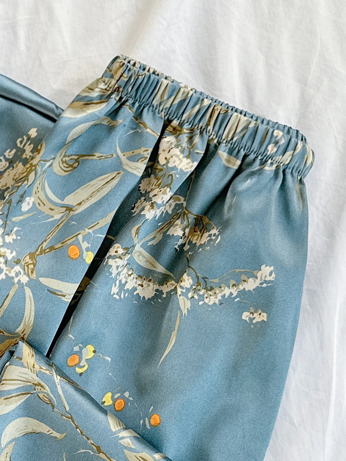 Floral Satin Pajama Set | Cami Top & Long Pants Silky Sleepwear for Women