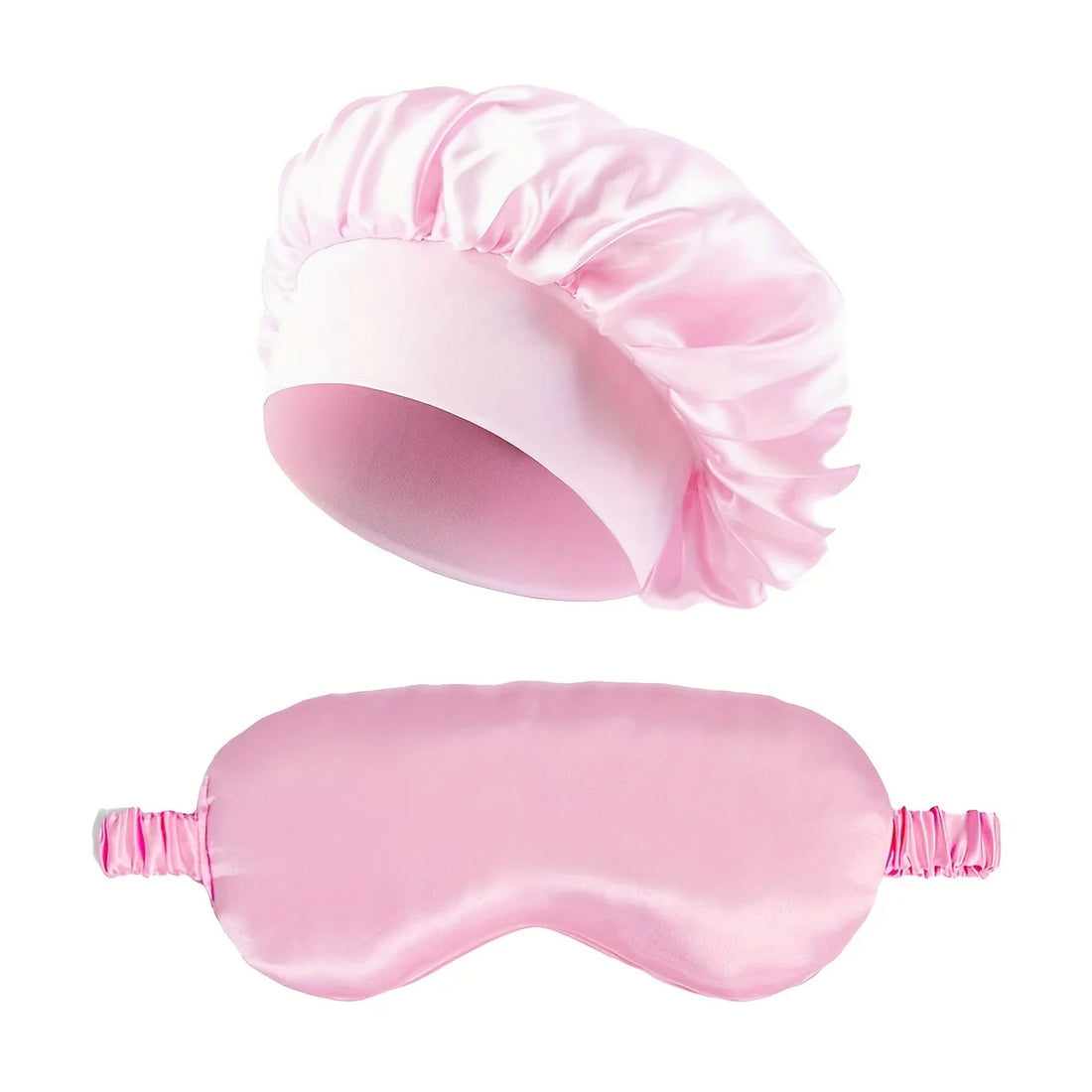 Satin Bonnet Sleep Set | Hair Bonnet & Eye Mask for Sleeping, Curly & Silk-Smooth Hair Care