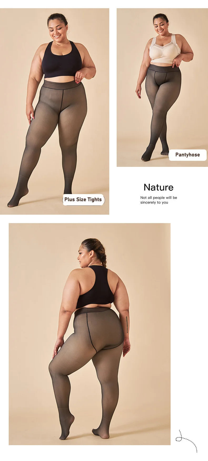 Fleece Lined Thermal Tights | Translucent Warm Winter Pantyhose, High Waist Leggings for Women