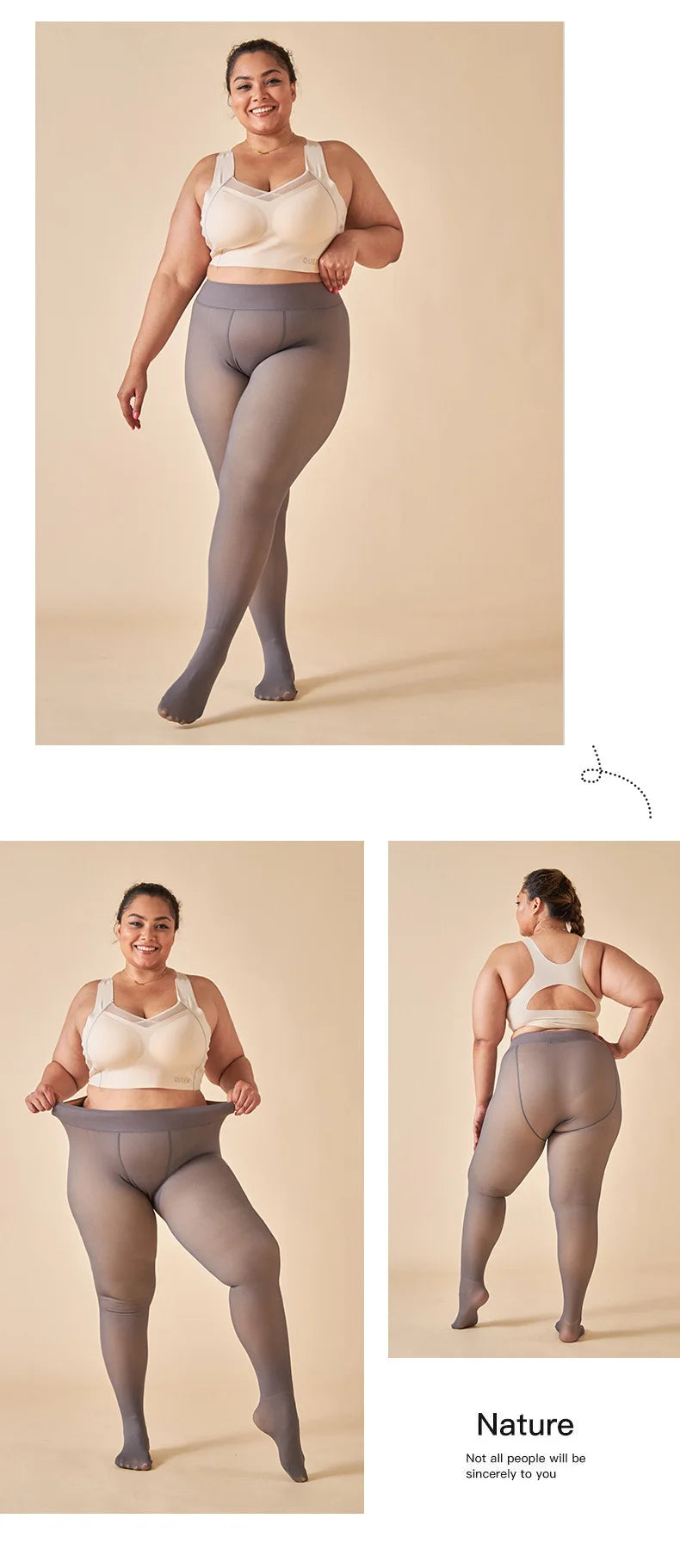 Fleece Lined Thermal Tights | Translucent Warm Winter Pantyhose, High Waist Leggings for Women