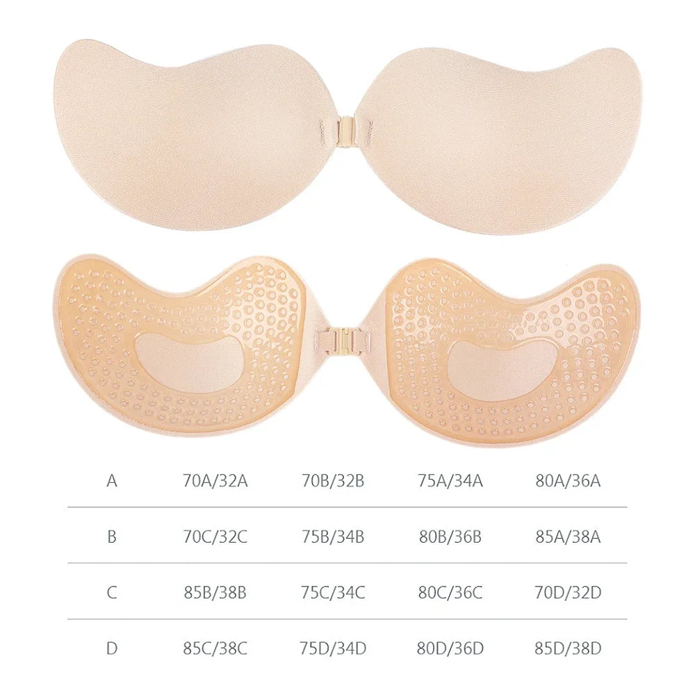 Invisible Push-Up Bra | Strapless Backless Adhesive Lift Bra for Women