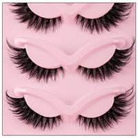 Cat Eye Lashes 5 Pairs | Wispy Faux Mink False Eyelashes, Natural Fluffy Lash Set
