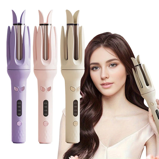 Automatic Negative Ion Hair Curler | Ceramic Barrel Auto-Rotating Curling Iron with LCD Temperature Display, Anti-Scald Anti-Snag Design & Auto Shutoff — 28mm Dual Voltage
