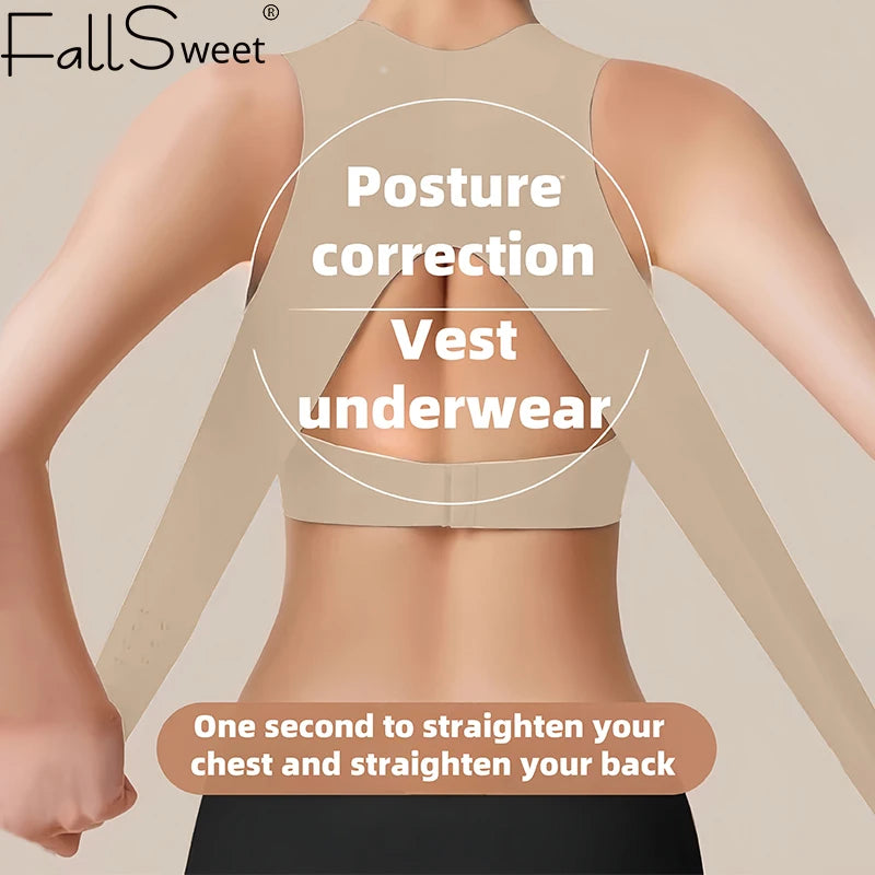 Wireless Posture Correction Bra for Women | Seamless Push-Up Bralette with Cross Back Support, Shapewear Lingerie for Everyday Comfort & Back Pain Relief
