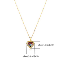 Gold Crystal Heart Pendant Necklace | Luxury Colorful Heart Jewelry Gift for Women