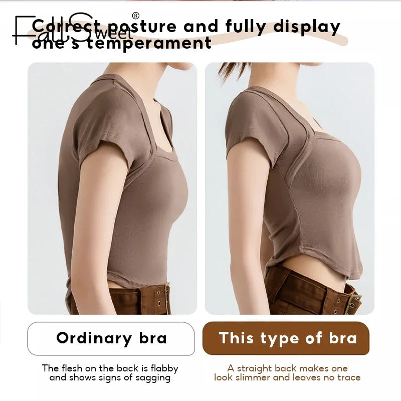 Wireless Posture Correction Bra for Women | Seamless Push-Up Bralette with Cross Back Support, Shapewear Lingerie for Everyday Comfort & Back Pain Relief