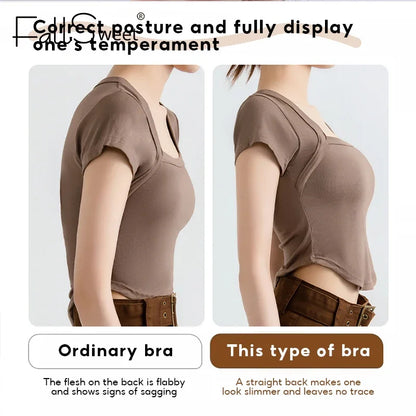 Wireless Posture Correction Bra for Women | Seamless Push-Up Bralette with Cross Back Support, Shapewear Lingerie for Everyday Comfort & Back Pain Relief