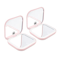LED Compact Mirror with Light | Portable Travel Makeup Mirror, Rechargeable Pocket Vanity Mirror