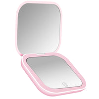 LED Compact Mirror with Light | Portable Travel Makeup Mirror, Rechargeable Pocket Vanity Mirror