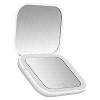LED Compact Mirror with Light | Portable Travel Makeup Mirror, Rechargeable Pocket Vanity Mirror