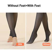 Fleece Lined Thermal Tights | Translucent Warm Winter Pantyhose, High Waist Leggings for Women
