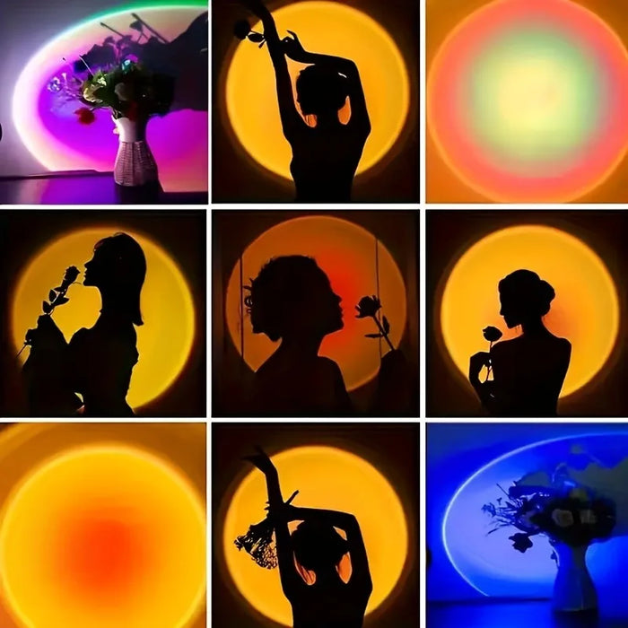 Sunset Projection Lamp | Golden Hour LED Light for Bedroom, Aesthetic Mood Lighting