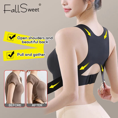 Wireless Posture Correction Bra for Women | Seamless Push-Up Bralette with Cross Back Support, Shapewear Lingerie for Everyday Comfort & Back Pain Relief