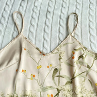 Elegant Floral Satin Cami Set | Silky Pajama Top & Shorts Sleepwear for Women