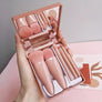 Portable Makeup Brush Set 5Pcs | Travel Mini Cosmetic Brushes with Case