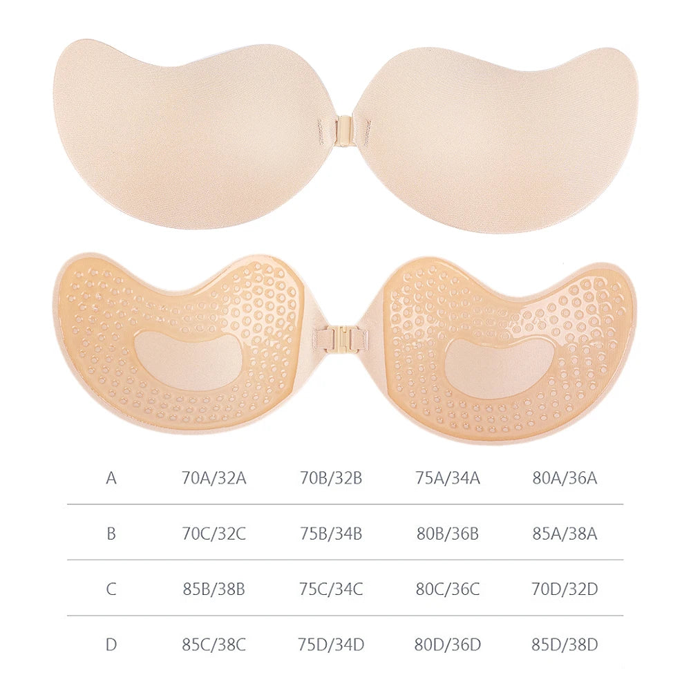 Invisible Push-Up Bra | Strapless Backless Adhesive Lift Bra for Women