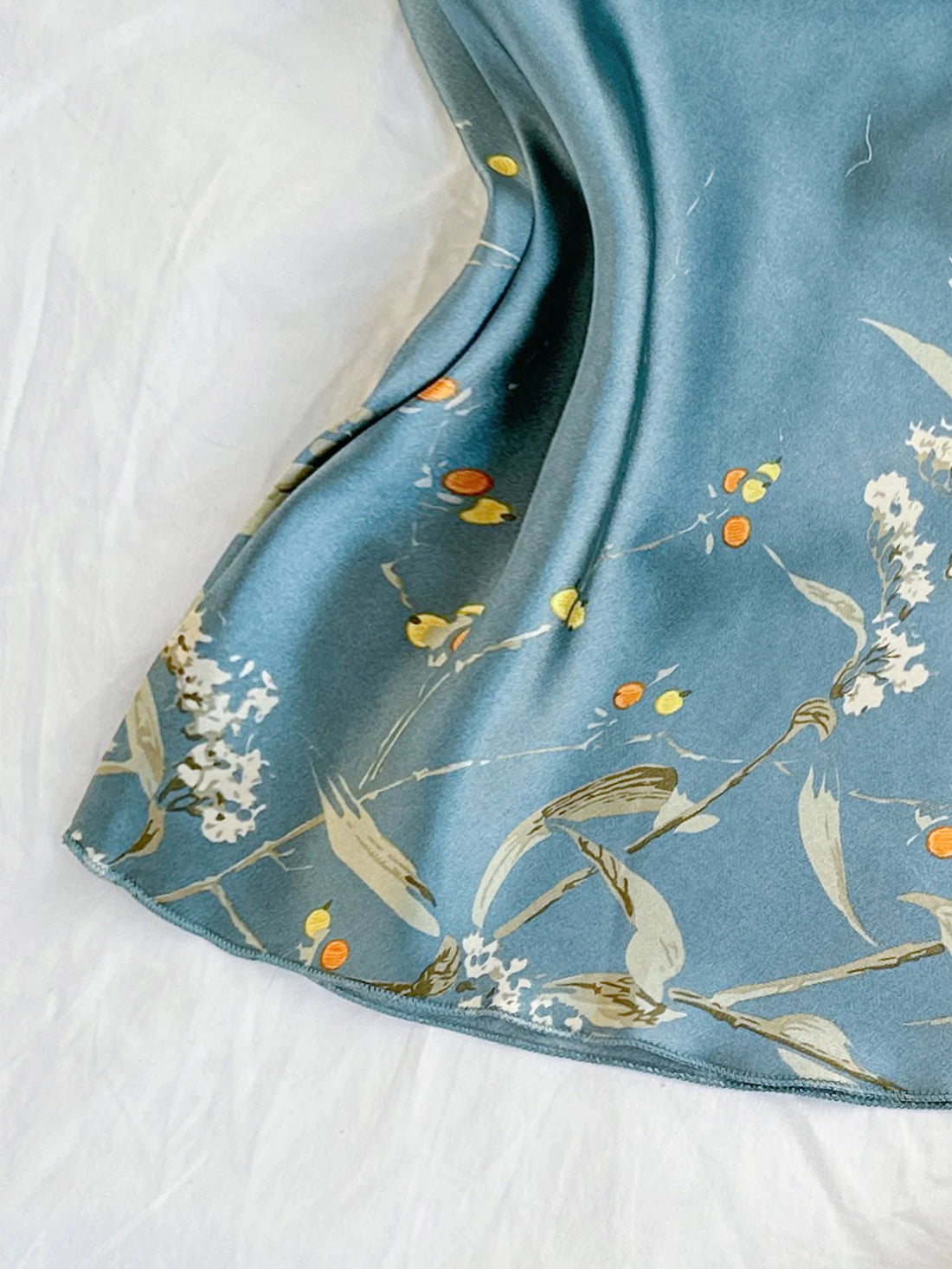 Floral Satin Pajama Set | Cami Top & Long Pants Silky Sleepwear for Women
