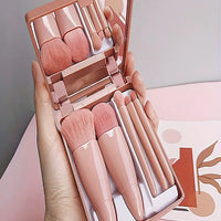 Portable Makeup Brush Set 5Pcs | Travel Mini Cosmetic Brushes with Case