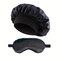 Satin Bonnet Sleep Set | Hair Bonnet & Eye Mask for Sleeping, Curly & Silk-Smooth Hair Care
