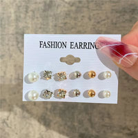 Gold Hoop Earring Set | Chunky Geometric & Pearl Statement Earrings Pack for Women
