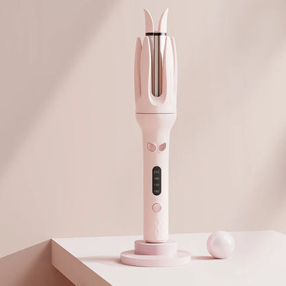 Automatic Negative Ion Hair Curler | Ceramic Barrel Auto-Rotating Curling Iron with LCD Temperature Display, Anti-Scald Anti-Snag Design & Auto Shutoff — 28mm Dual Voltage